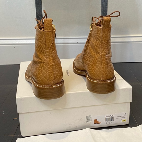 VINCE Cabria embossed tan boots - Picture 3 of 9